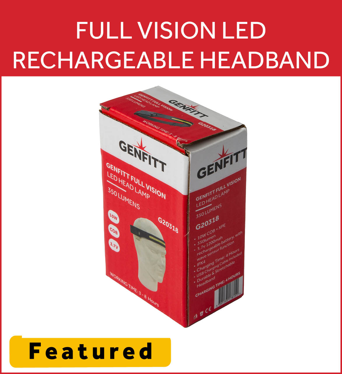 Full Vision LED Rechargeable Headband